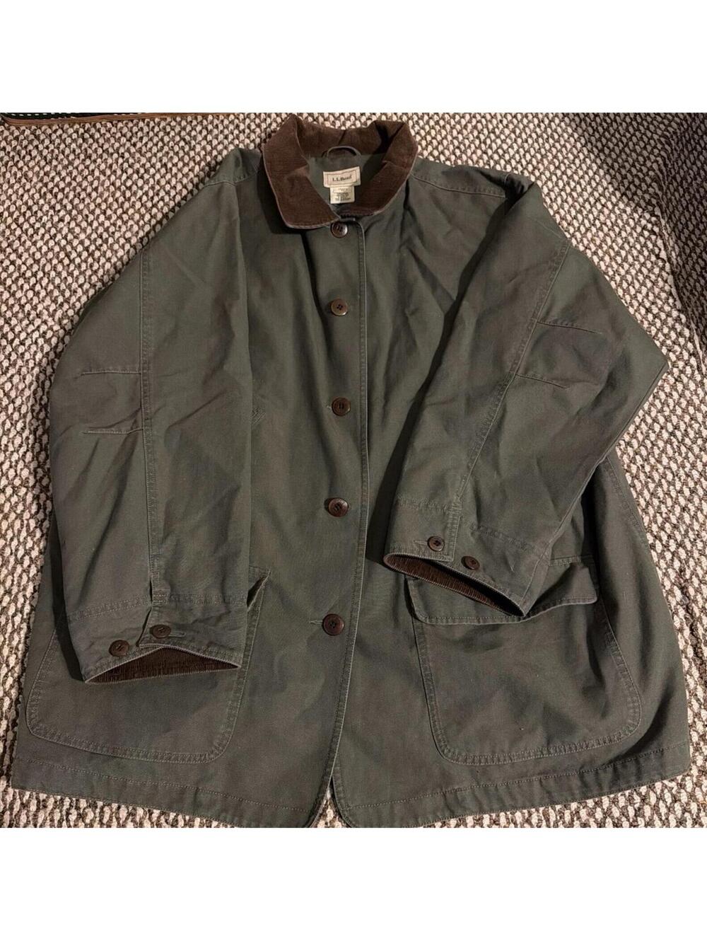 L.L. Bean Olive Green Vintage Chore Coat Womens 3XL